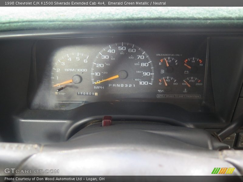 Emerald Green Metallic / Neutral 1998 Chevrolet C/K K1500 Silverado Extended Cab 4x4