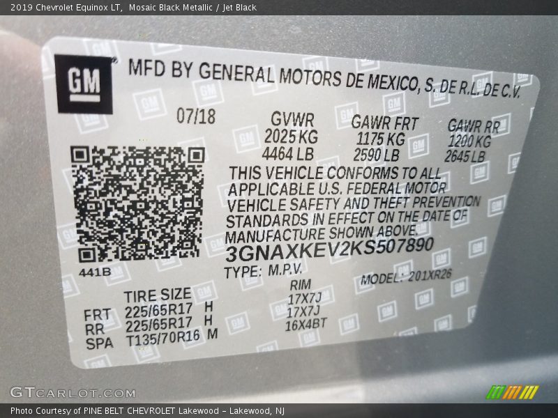 Mosaic Black Metallic / Jet Black 2019 Chevrolet Equinox LT