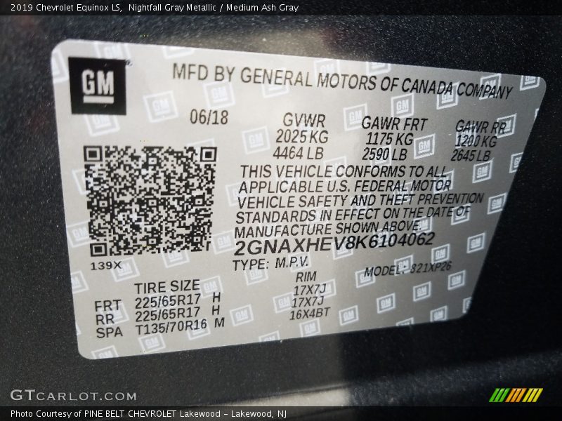 Nightfall Gray Metallic / Medium Ash Gray 2019 Chevrolet Equinox LS