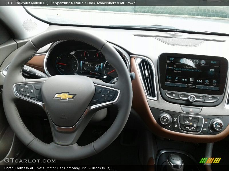 Pepperdust Metallic / Dark Atmosphere/Loft Brown 2018 Chevrolet Malibu LT