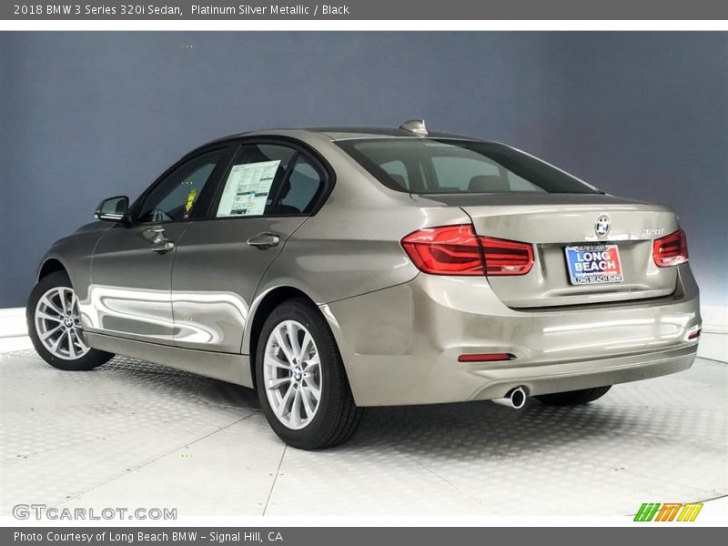 Platinum Silver Metallic / Black 2018 BMW 3 Series 320i Sedan