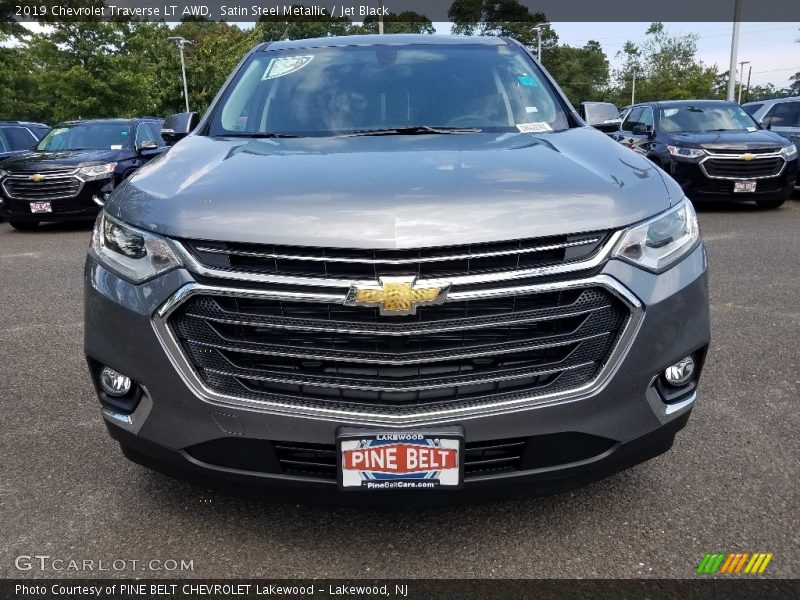 Satin Steel Metallic / Jet Black 2019 Chevrolet Traverse LT AWD