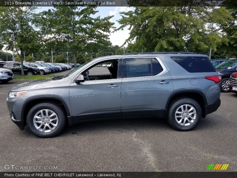 Satin Steel Metallic / Jet Black 2019 Chevrolet Traverse LT AWD