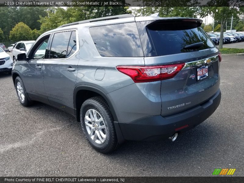 Satin Steel Metallic / Jet Black 2019 Chevrolet Traverse LT AWD