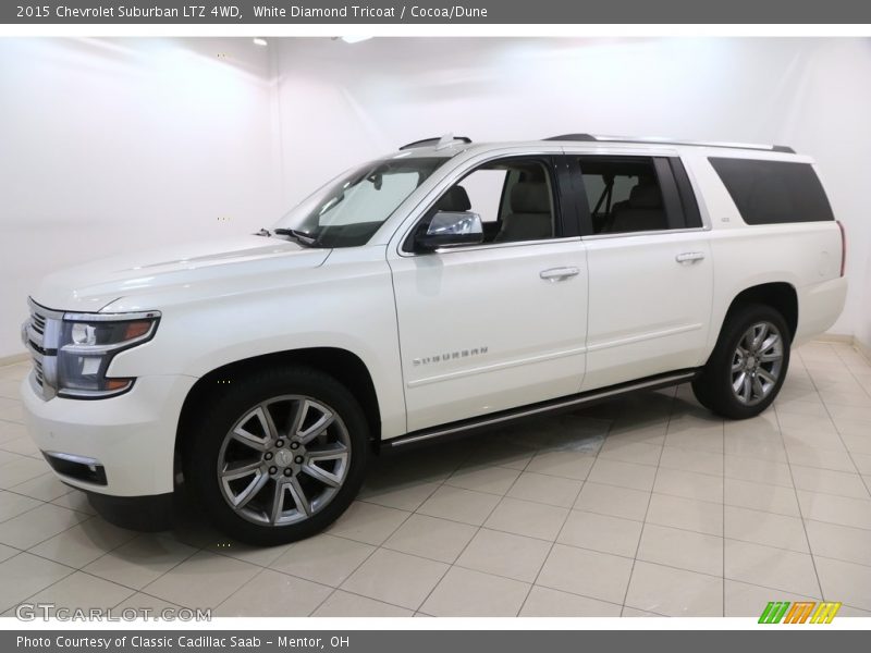 White Diamond Tricoat / Cocoa/Dune 2015 Chevrolet Suburban LTZ 4WD