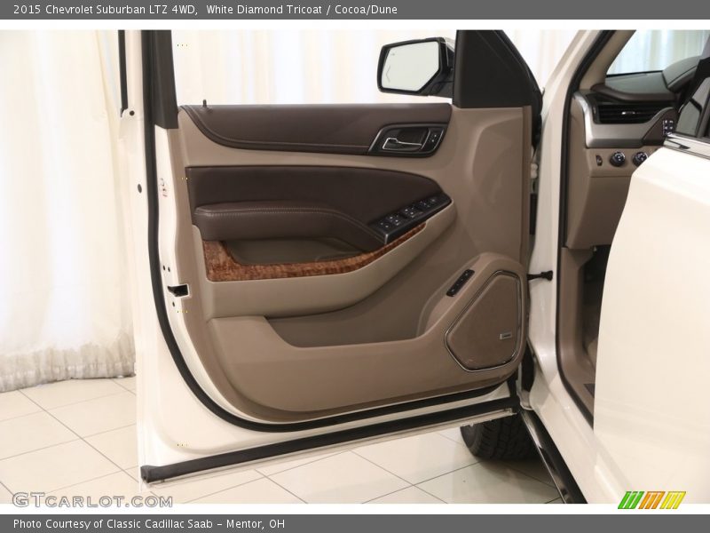 White Diamond Tricoat / Cocoa/Dune 2015 Chevrolet Suburban LTZ 4WD