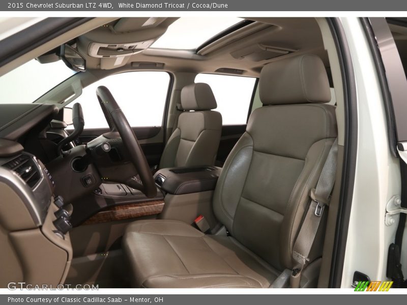 White Diamond Tricoat / Cocoa/Dune 2015 Chevrolet Suburban LTZ 4WD