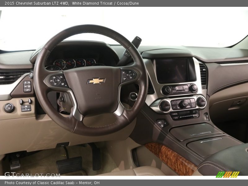 White Diamond Tricoat / Cocoa/Dune 2015 Chevrolet Suburban LTZ 4WD