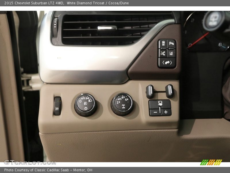 White Diamond Tricoat / Cocoa/Dune 2015 Chevrolet Suburban LTZ 4WD