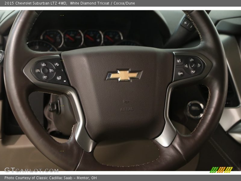 White Diamond Tricoat / Cocoa/Dune 2015 Chevrolet Suburban LTZ 4WD