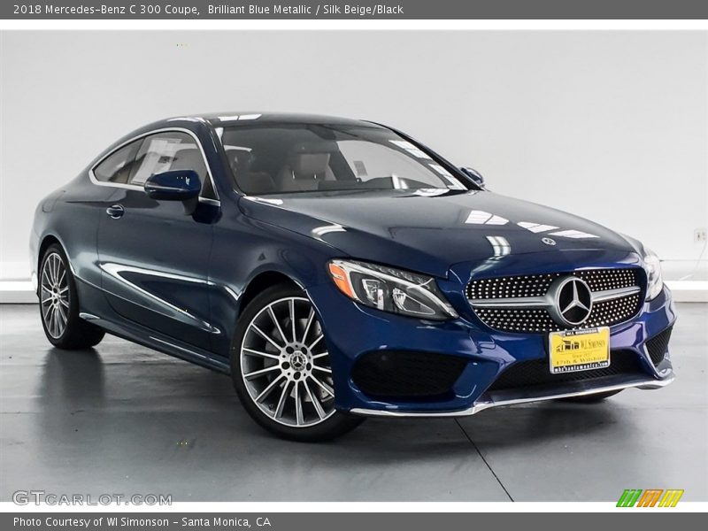 Brilliant Blue Metallic / Silk Beige/Black 2018 Mercedes-Benz C 300 Coupe