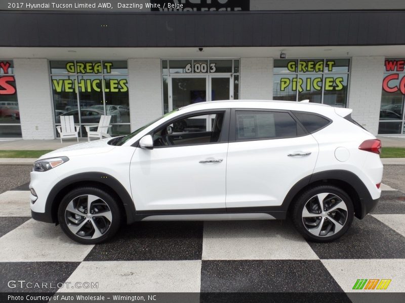 Dazzling White / Beige 2017 Hyundai Tucson Limited AWD