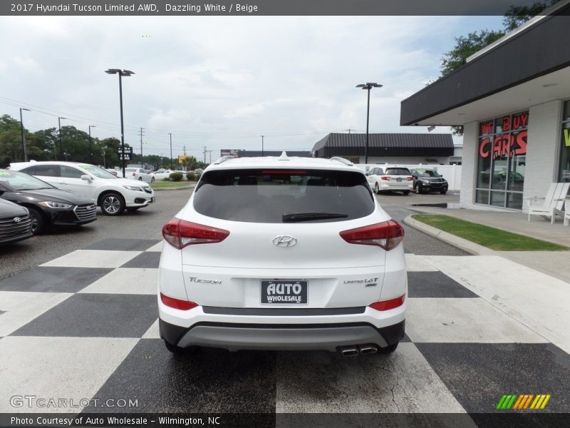 Dazzling White / Beige 2017 Hyundai Tucson Limited AWD