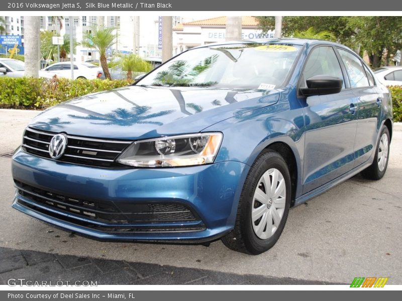 Silk Blue Metallic / Titan Black 2016 Volkswagen Jetta S