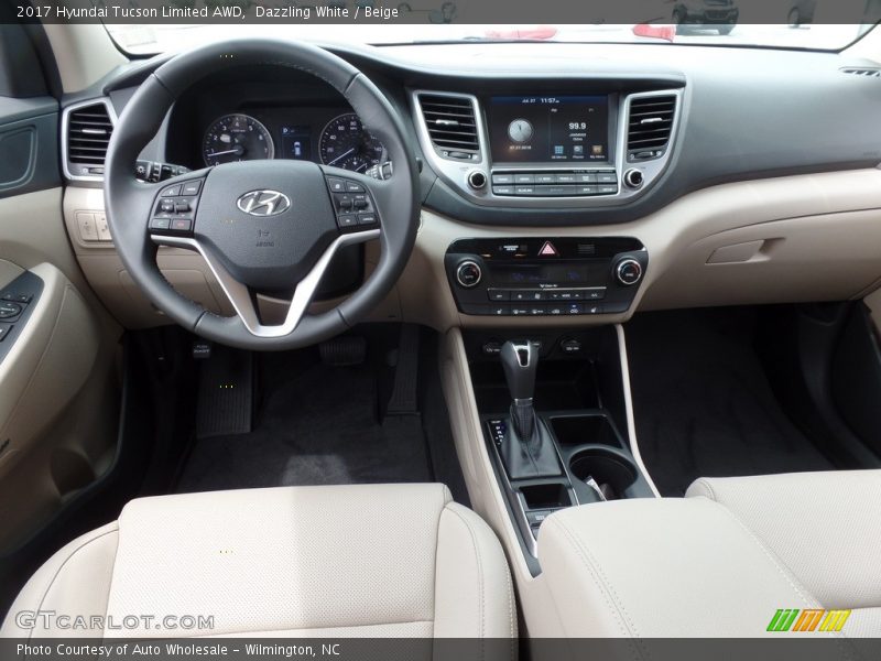 Dazzling White / Beige 2017 Hyundai Tucson Limited AWD