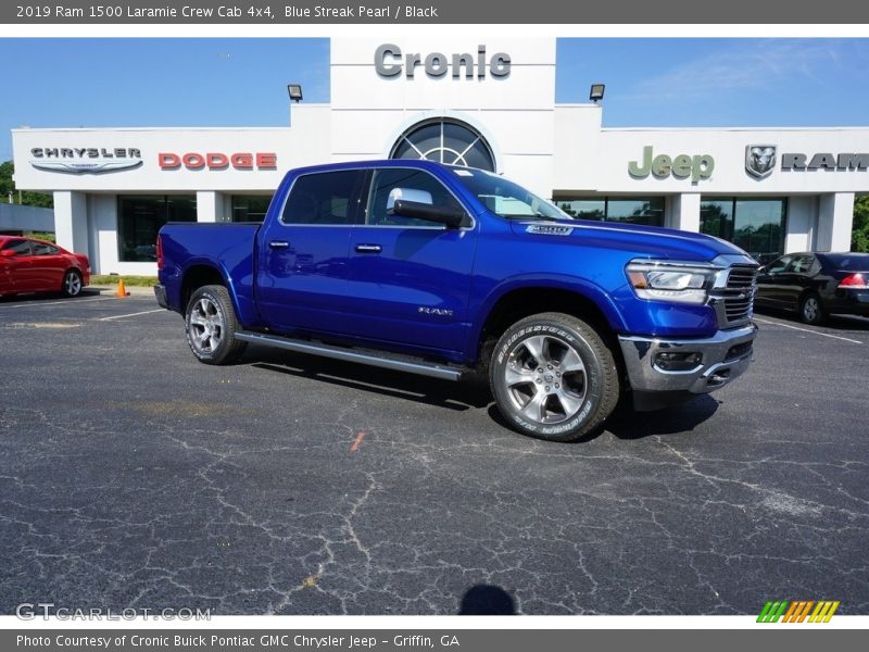 Blue Streak Pearl / Black 2019 Ram 1500 Laramie Crew Cab 4x4