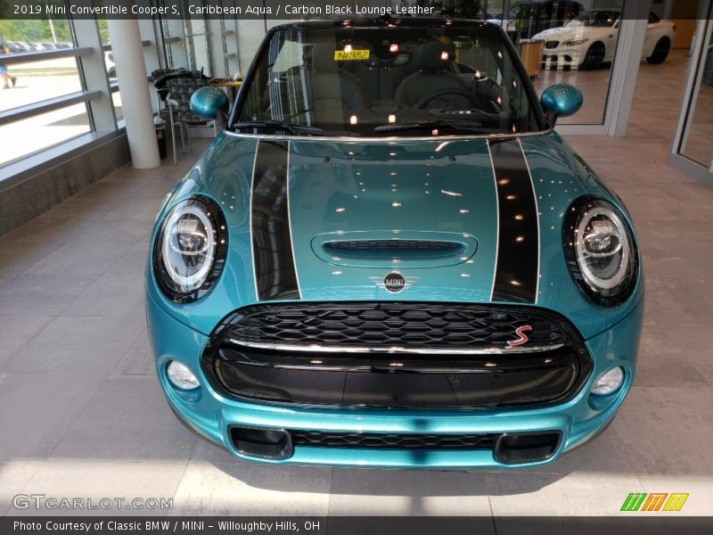 Caribbean Aqua / Carbon Black Lounge Leather 2019 Mini Convertible Cooper S