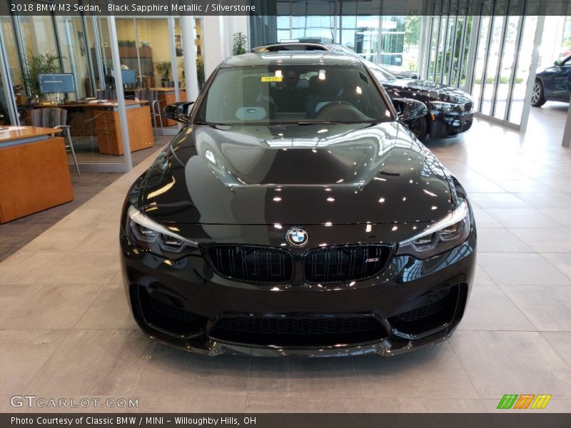 Black Sapphire Metallic / Silverstone 2018 BMW M3 Sedan