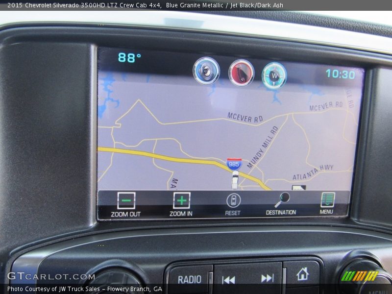 Blue Granite Metallic / Jet Black/Dark Ash 2015 Chevrolet Silverado 3500HD LTZ Crew Cab 4x4