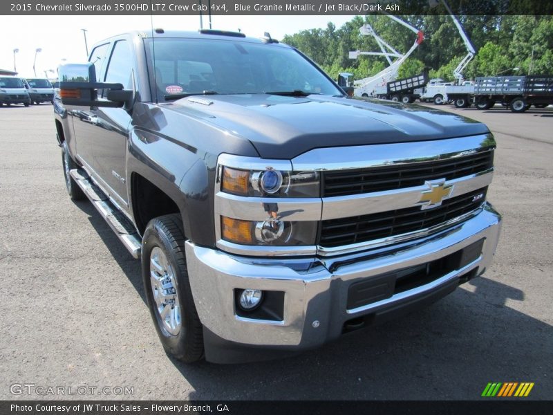Blue Granite Metallic / Jet Black/Dark Ash 2015 Chevrolet Silverado 3500HD LTZ Crew Cab 4x4