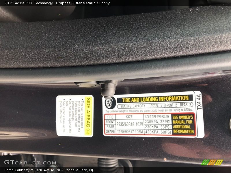 Graphite Luster Metallic / Ebony 2015 Acura RDX Technology