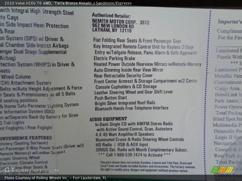 Terra Bronze Metallic / Sandstone/Espresso 2010 Volvo XC60 T6 AWD