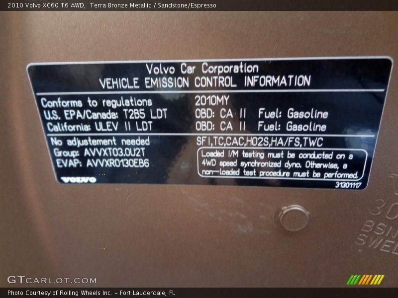 Terra Bronze Metallic / Sandstone/Espresso 2010 Volvo XC60 T6 AWD