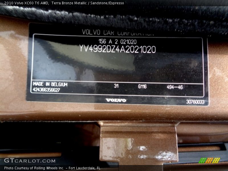 Terra Bronze Metallic / Sandstone/Espresso 2010 Volvo XC60 T6 AWD