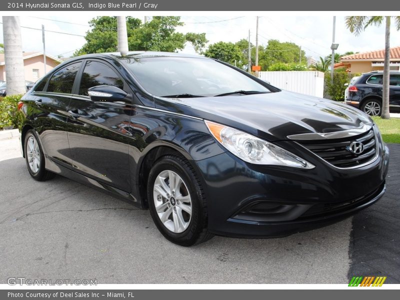 Indigo Blue Pearl / Gray 2014 Hyundai Sonata GLS
