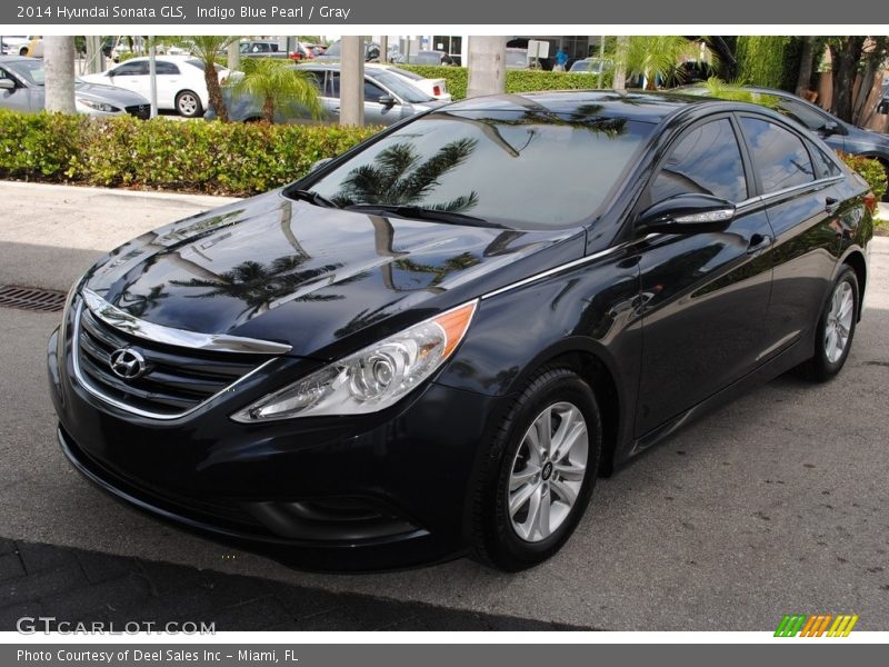 Indigo Blue Pearl / Gray 2014 Hyundai Sonata GLS