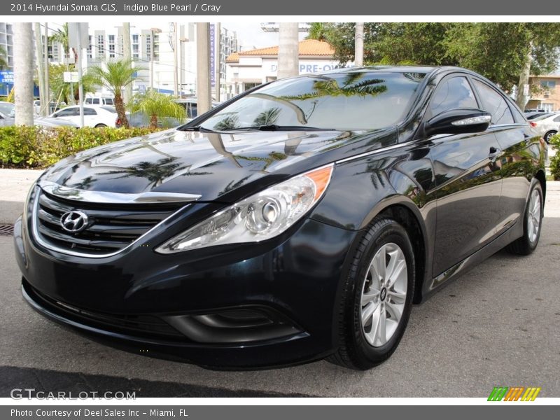 Indigo Blue Pearl / Gray 2014 Hyundai Sonata GLS