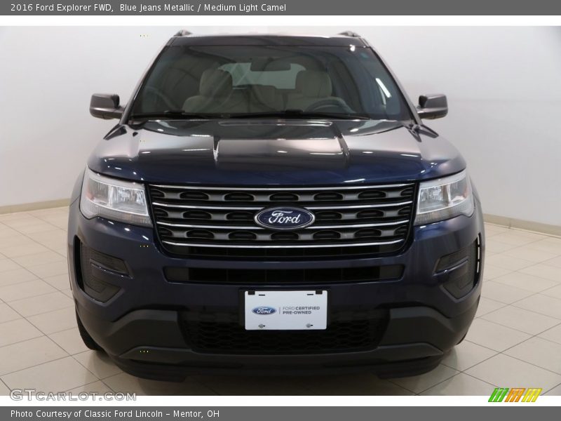 Blue Jeans Metallic / Medium Light Camel 2016 Ford Explorer FWD