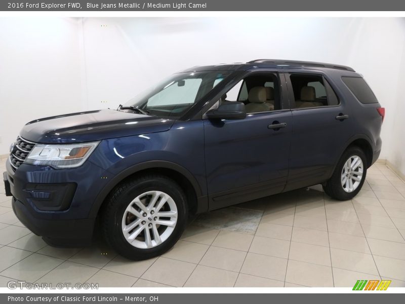 Blue Jeans Metallic / Medium Light Camel 2016 Ford Explorer FWD