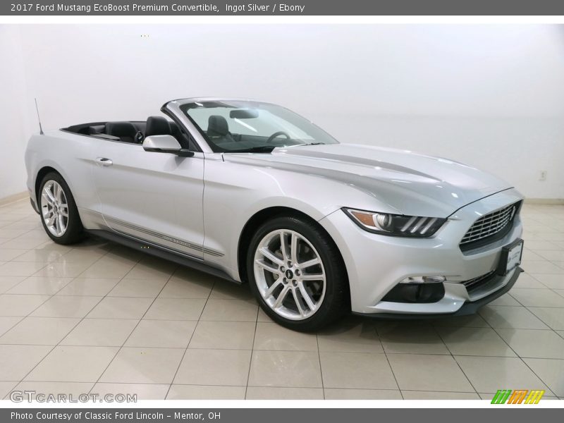 Ingot Silver / Ebony 2017 Ford Mustang EcoBoost Premium Convertible