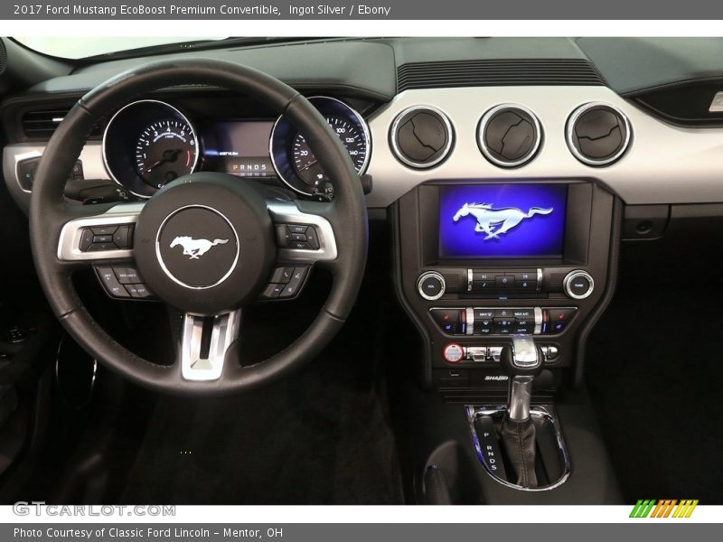Ingot Silver / Ebony 2017 Ford Mustang EcoBoost Premium Convertible