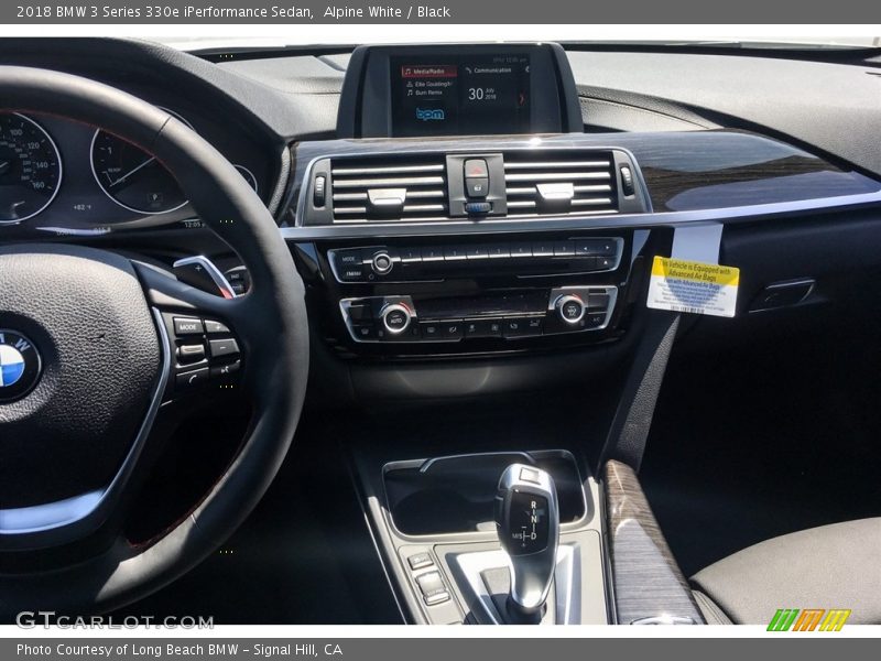 Alpine White / Black 2018 BMW 3 Series 330e iPerformance Sedan