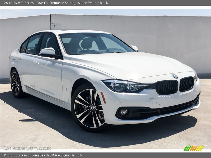 Alpine White / Black 2018 BMW 3 Series 330e iPerformance Sedan