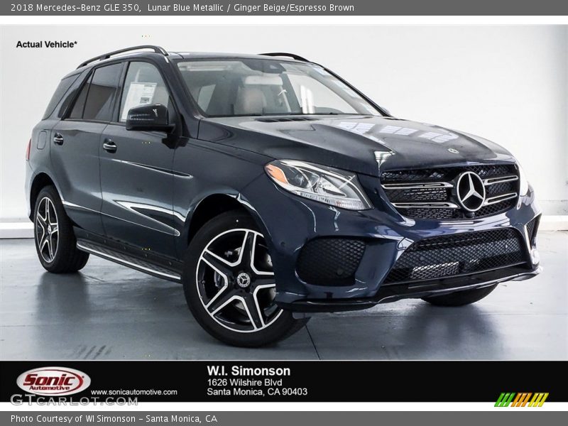 Lunar Blue Metallic / Ginger Beige/Espresso Brown 2018 Mercedes-Benz GLE 350