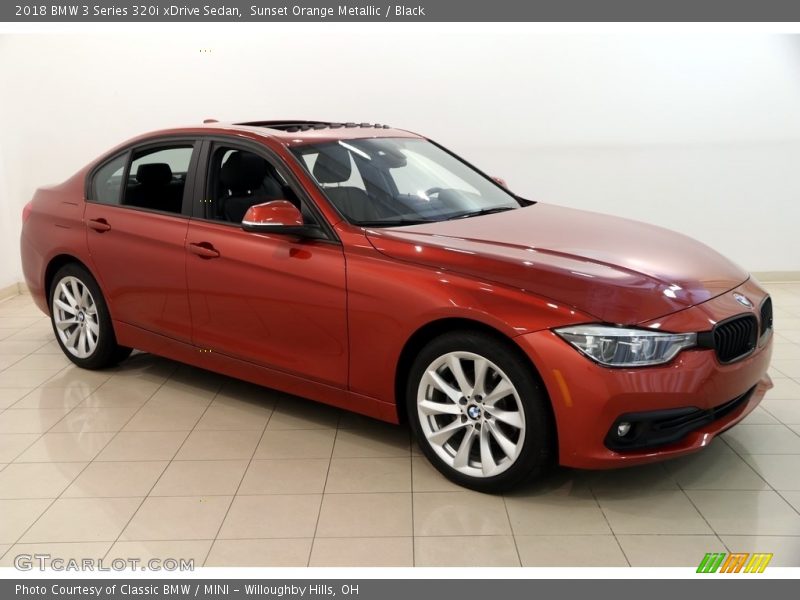 Sunset Orange Metallic / Black 2018 BMW 3 Series 320i xDrive Sedan