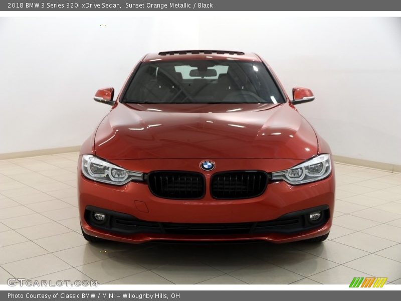 Sunset Orange Metallic / Black 2018 BMW 3 Series 320i xDrive Sedan