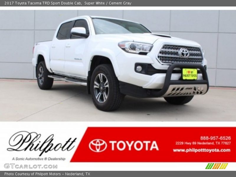 Super White / Cement Gray 2017 Toyota Tacoma TRD Sport Double Cab