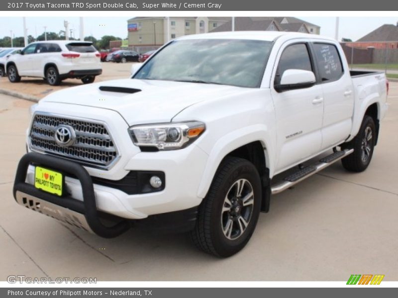 Super White / Cement Gray 2017 Toyota Tacoma TRD Sport Double Cab