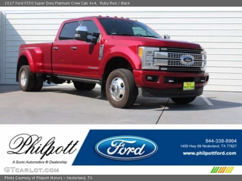 Ruby Red / Black 2017 Ford F350 Super Duty Platinum Crew Cab 4x4