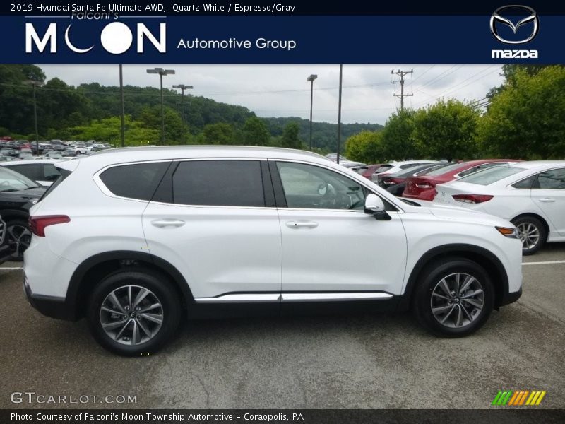 Quartz White / Espresso/Gray 2019 Hyundai Santa Fe Ultimate AWD