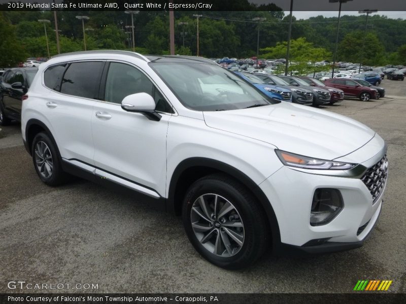 Quartz White / Espresso/Gray 2019 Hyundai Santa Fe Ultimate AWD