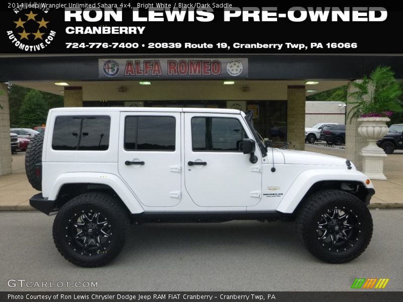 Bright White / Black/Dark Saddle 2014 Jeep Wrangler Unlimited Sahara 4x4