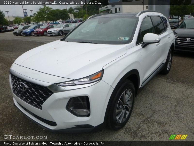 Quartz White / Espresso/Gray 2019 Hyundai Santa Fe Ultimate AWD