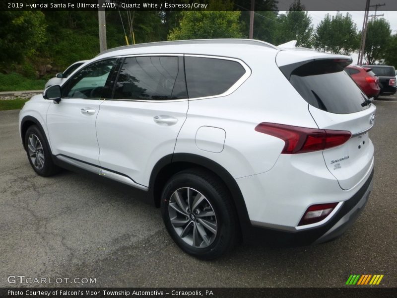 Quartz White / Espresso/Gray 2019 Hyundai Santa Fe Ultimate AWD