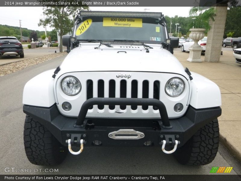 Bright White / Black/Dark Saddle 2014 Jeep Wrangler Unlimited Sahara 4x4
