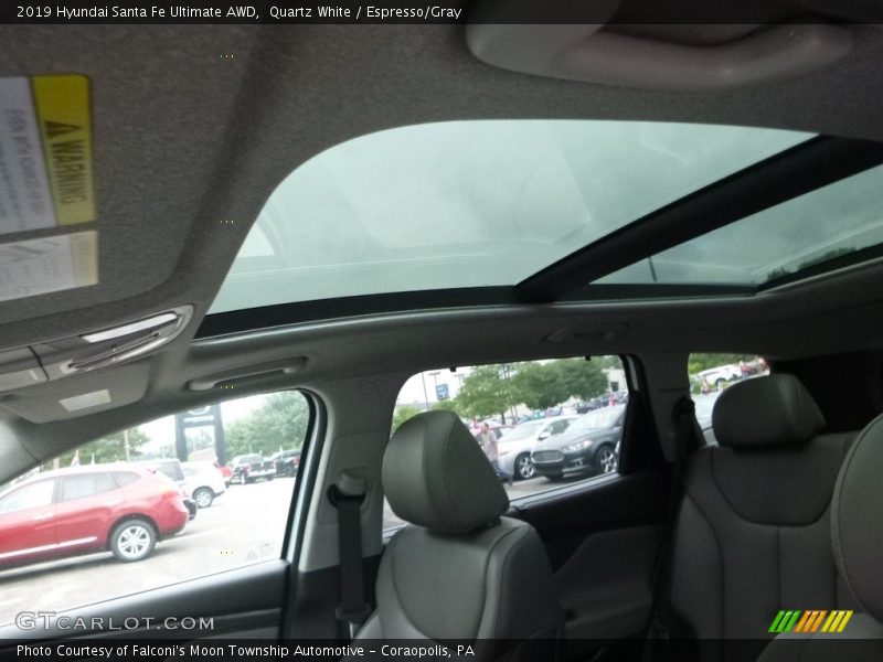 Quartz White / Espresso/Gray 2019 Hyundai Santa Fe Ultimate AWD